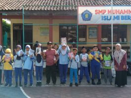 Jalan Sehat Ceria Pererat Ukhuwah, SMP Muhammadiyah 2 Kudus dan SD Unggulan Muhammadiyah Pasuruhan Semarakkan Kebersamaan